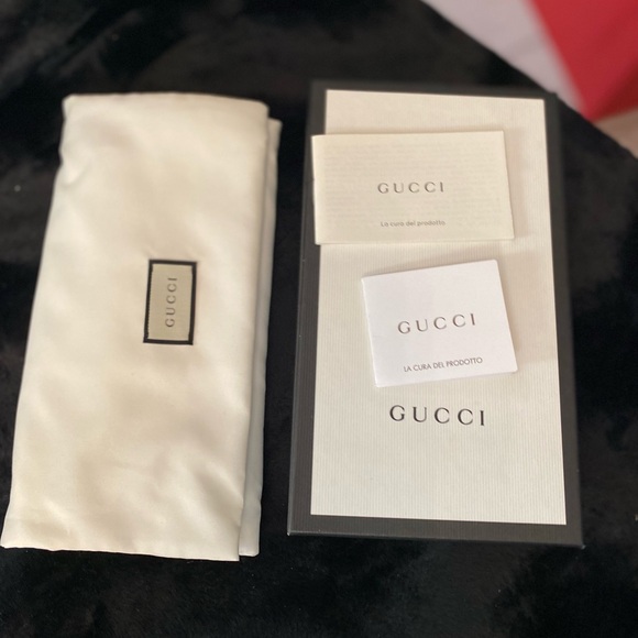 The Gucci GG Black Long Fold Wallet with Yellow Interior with box, bag - Picture 12 of 15